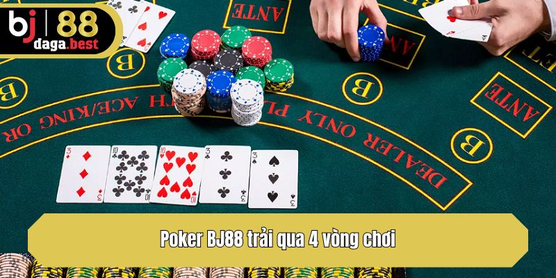 Poker BJ88 trải qua 4 vòng chơi